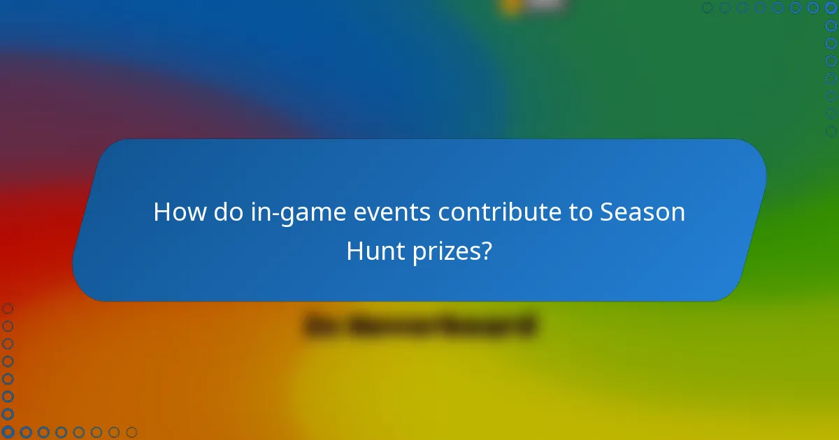 How do in-game events contribute to Season Hunt prizes?